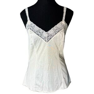 FRENCH MAID Vintage Ivory Cream Lace Cami Camisole Top Lingerie Size 34 *Flaw*